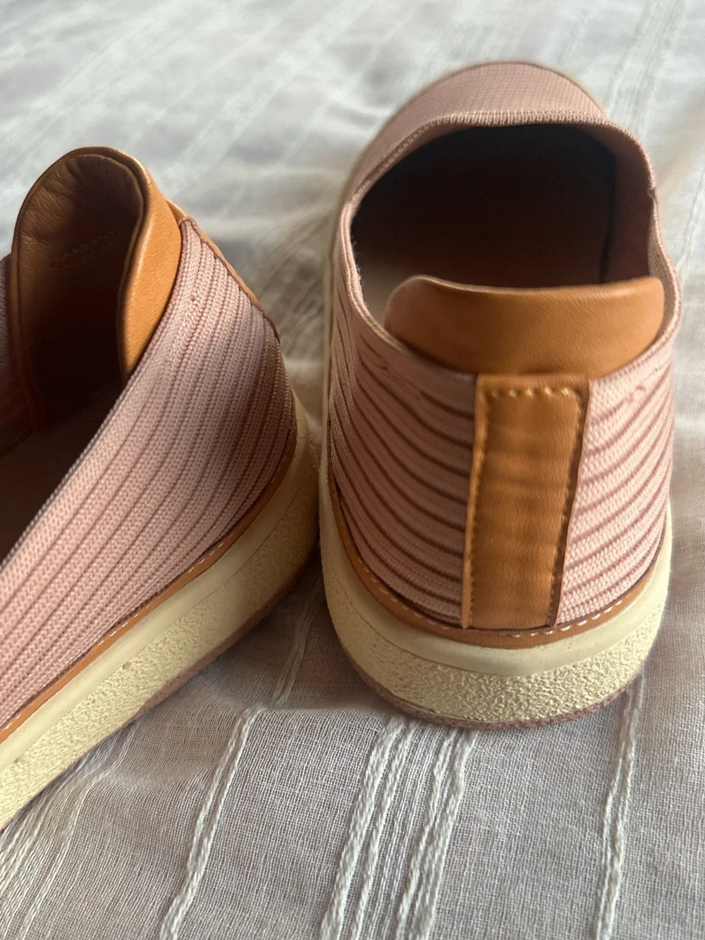 Mi.iM Parker Knit Slip-On Platform Sneakers Blush Pink/Tan | 8  NWOB